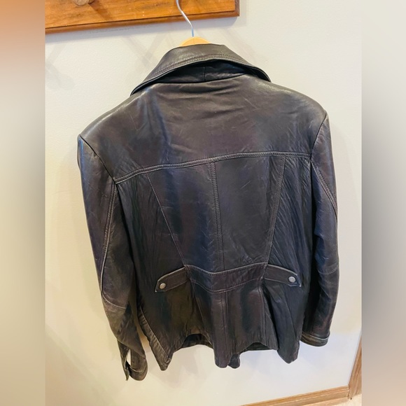 Real Leather Vintage Women's Jacket - Distressed Large - Picture 4 of 8